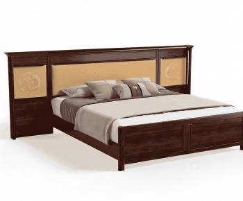 New Chinese Style Double Bed-ID:653626924