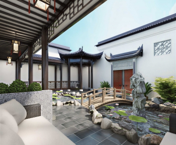 New Chinese Style Courtyard/landscape-ID:349280818