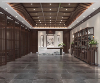 New Chinese Style Office Reception Desk-ID:916441928