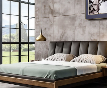 Nordic Style Double Bed-ID:706072099