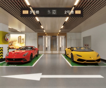 Modern Underground Parking Lot-ID:981940035