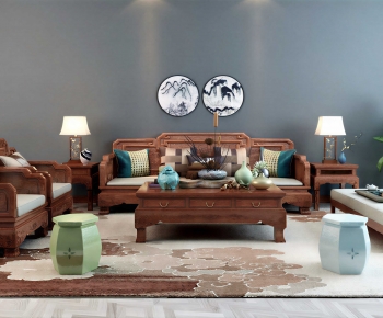 New Chinese Style Sofa Combination-ID:736190082