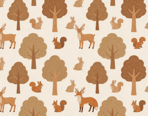 ModernAnimal And Plant Pattern Wallpaper