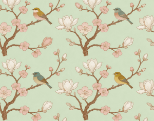 ModernAnimal And Plant Pattern Wallpaper