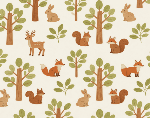 ModernAnimal And Plant Pattern Wallpaper