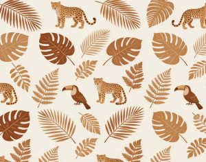 ModernAnimal And Plant Pattern Wallpaper