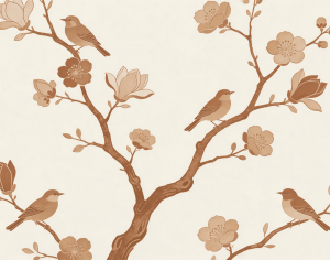 ModernAnimal And Plant Pattern Wallpaper