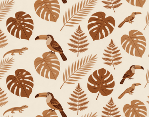 ModernAnimal And Plant Pattern Wallpaper