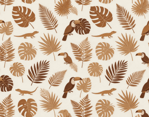 ModernAnimal And Plant Pattern Wallpaper