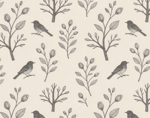 ModernAnimal And Plant Pattern Wallpaper