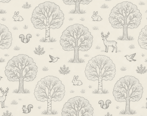 ModernAnimal And Plant Pattern Wallpaper
