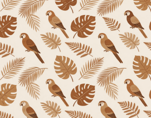 ModernAnimal And Plant Pattern Wallpaper