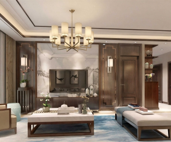 New Chinese Style A Living Room-ID:644418007