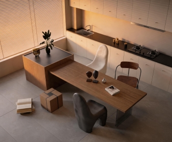 Wabi-sabi Style Dining Table And Chairs-ID:979340089