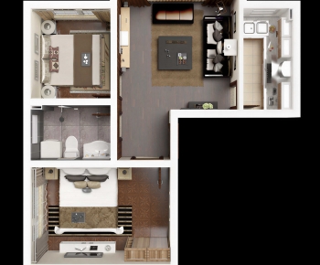 Modern A Bird's-eye View Of Home Decoration-ID:256762983