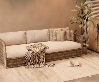 Wabi-sabi Style Three-seat Sofa-ID:808538915