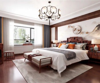 New Chinese Style Bedroom-ID:931282042