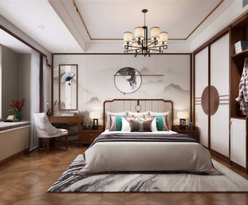 New Chinese Style Bedroom-ID:327610023
