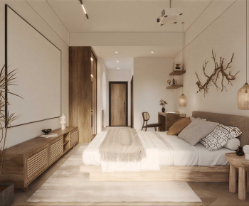 Wabi-sabi Style Bedroom-ID:894989971