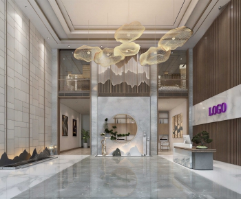 New Chinese Style Office Reception Desk-ID:492042064