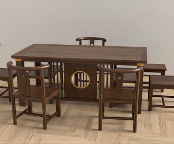 New Chinese Style Computer Desk And Chair-ID:388376955