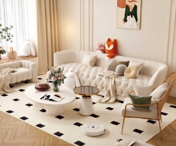 Modern Three-seat Sofa-ID:118374116