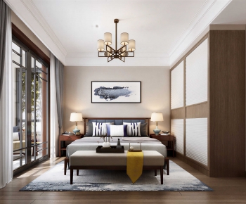 New Chinese Style Bedroom-ID:810359008