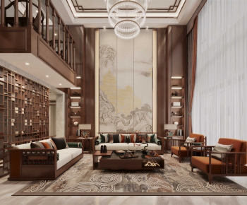 New Chinese Style A Living Room-ID:759046085