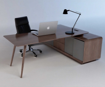 Modern Office Desk And Chair-ID:732630011