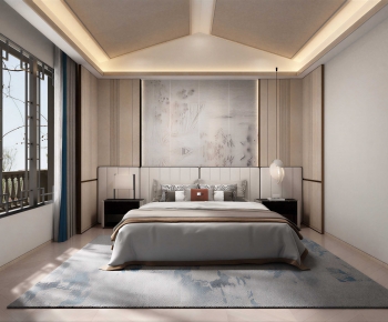 New Chinese Style Bedroom-ID:976382021