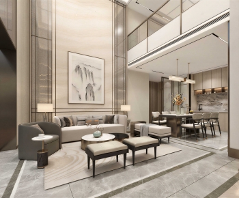 New Chinese Style A Living Room-ID:195084103