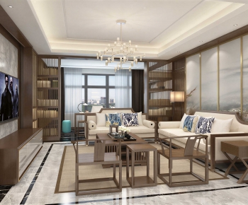 New Chinese Style A Living Room-ID:488500129