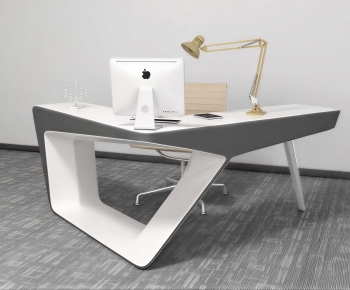 Modern Office Desk And Chair-ID:741710907