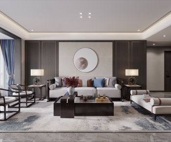 New Chinese Style A Living Room-ID:212392093
