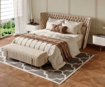 Modern Double Bed-ID:609599114
