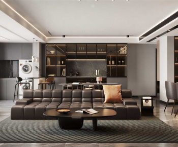 Modern A Living Room-ID:666446928