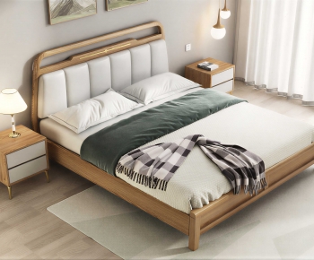 Modern Double Bed-ID:804717065