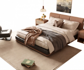 Retro Style Double Bed-ID:210794933