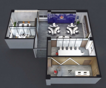 Modern Bird 's-eye View Of Office-ID:888000979