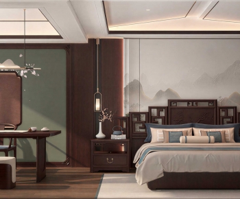 New Chinese Style Bedroom-ID:828022009