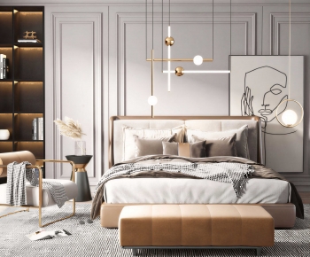Modern Double Bed-ID:784645081