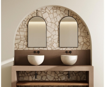 Wabi-sabi Style Bathroom Cabinet-ID:376647002