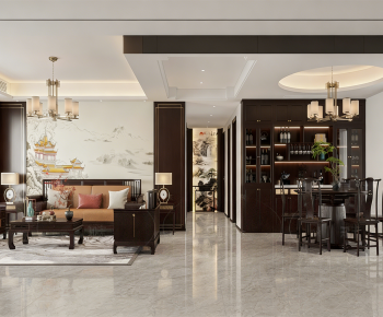 New Chinese Style A Living Room-ID:519232996