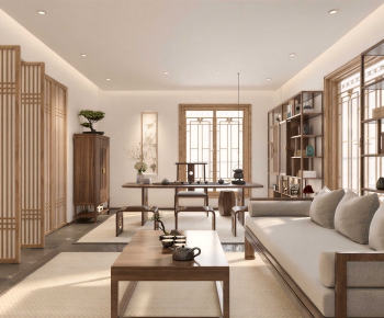 New Chinese Style A Living Room-ID:549890044