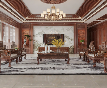 New Chinese Style A Living Room-ID:290620095