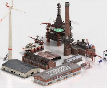 Modern Industrial Building-ID:344047074