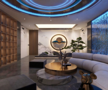 New Chinese Style A Living Room-ID:123991978