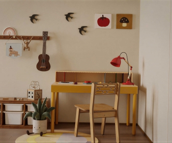 Nordic Style Computer Desk And Chair-ID:416448121