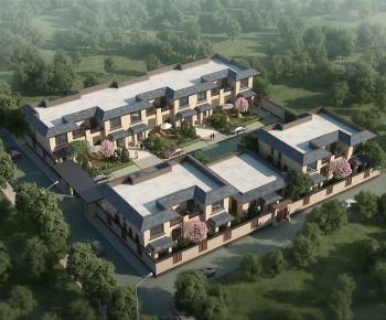 New Chinese Style Architectural Bird's-eye View Planning-ID:366007099
