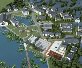 New Chinese Style Architectural Bird's-eye View Planning-ID:297507056